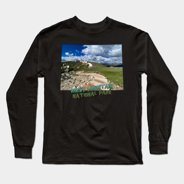 Colorado State Outline (Rocky Mountain National Park) Long Sleeve T-Shirt by gorff